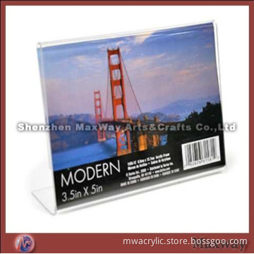 3.5" X 5" Horizontal L-shaped Clear Acrylic Picture Photo Frame